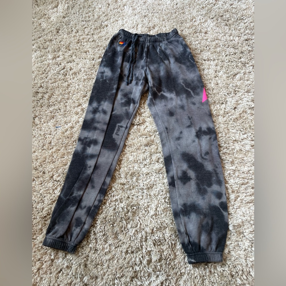 Aviator Nation jogger sweatpants grey pink XS